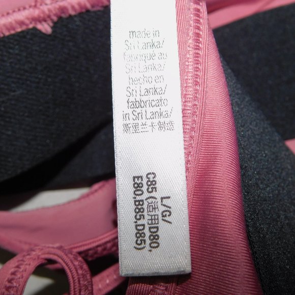 Victoria Secret SPORT Womens L Pink Dusty Rose Criss Cross racer back Sports Bra - Picture 3 of 6